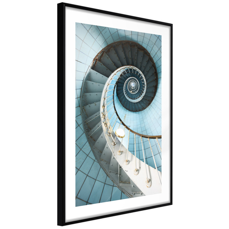 Poster Fibonacci Stairs - geometric blue composition with architecture 117913 additionalImage 13