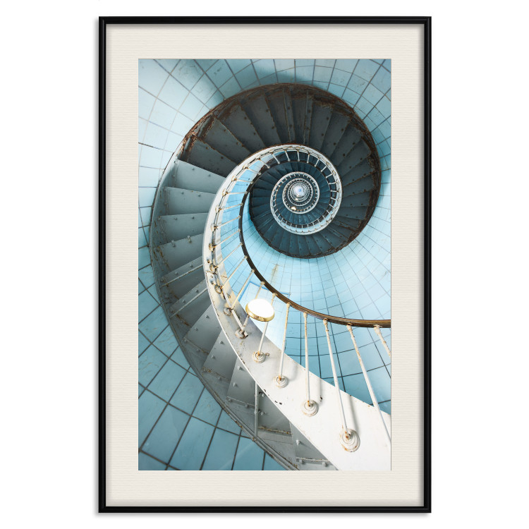 Poster Fibonacci Stairs - geometric blue composition with architecture 117913 additionalImage 20