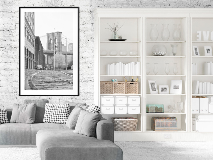Wall Poster Brooklyn Bridge - black and white composition with New York architecture 118013 additionalImage 5
