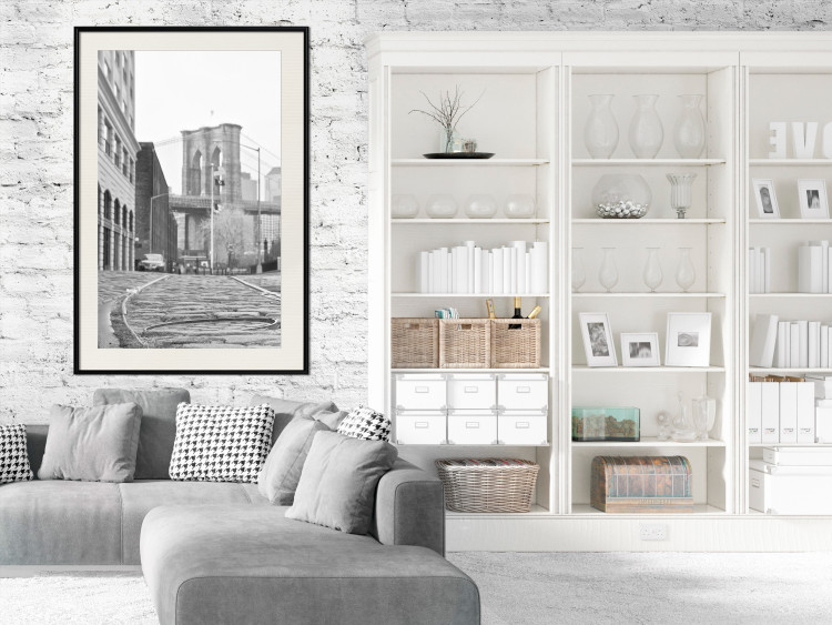 Wall Poster Brooklyn Bridge - black and white composition with New York architecture 118013 additionalImage 22