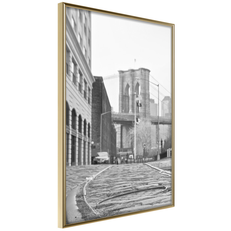 Wall Poster Brooklyn Bridge - black and white composition with New York architecture 118013 additionalImage 13