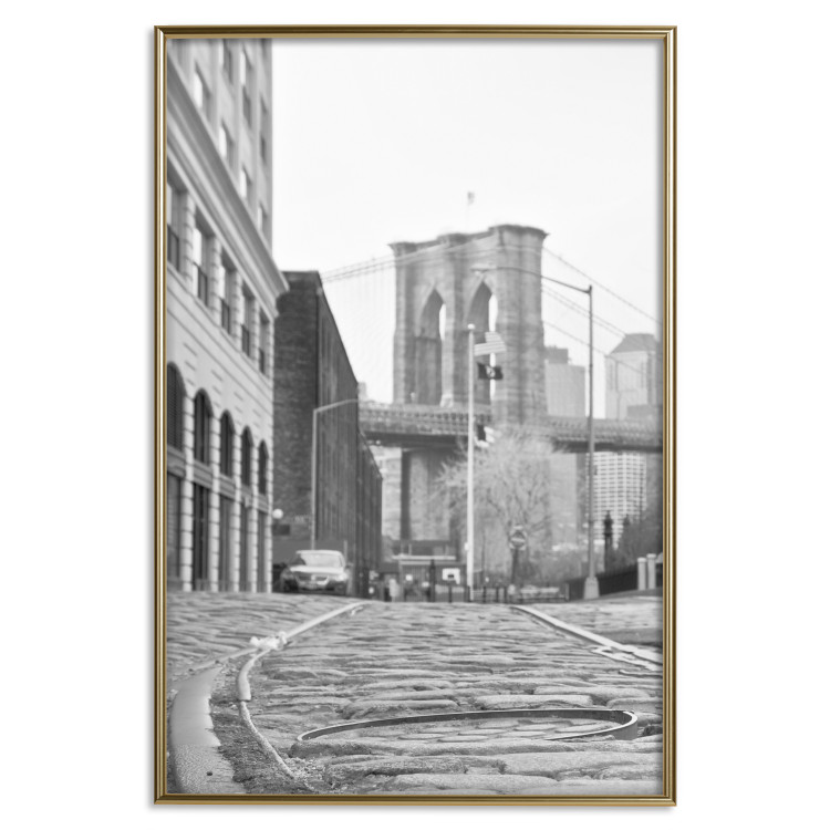 Wall Poster Brooklyn Bridge - black and white composition with New York architecture 118013 additionalImage 20