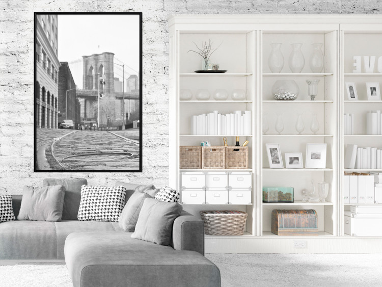 Wall Poster Brooklyn Bridge - black and white composition with New York architecture 118013 additionalImage 7