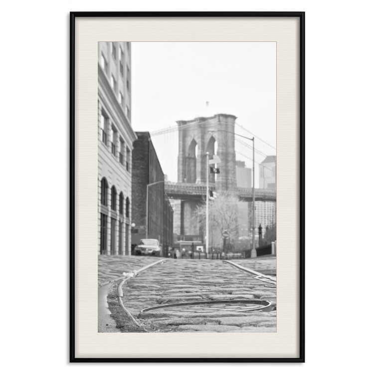 Wall Poster Brooklyn Bridge - black and white composition with New York architecture 118013 additionalImage 18