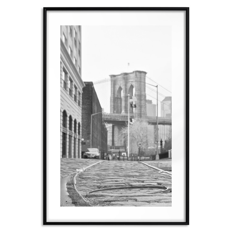 Wall Poster Brooklyn Bridge - black and white composition with New York architecture 118013 additionalImage 17