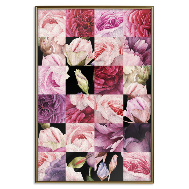 Poster Floral Collage - colorful composition full of pink-toned plants 118313 additionalImage 16