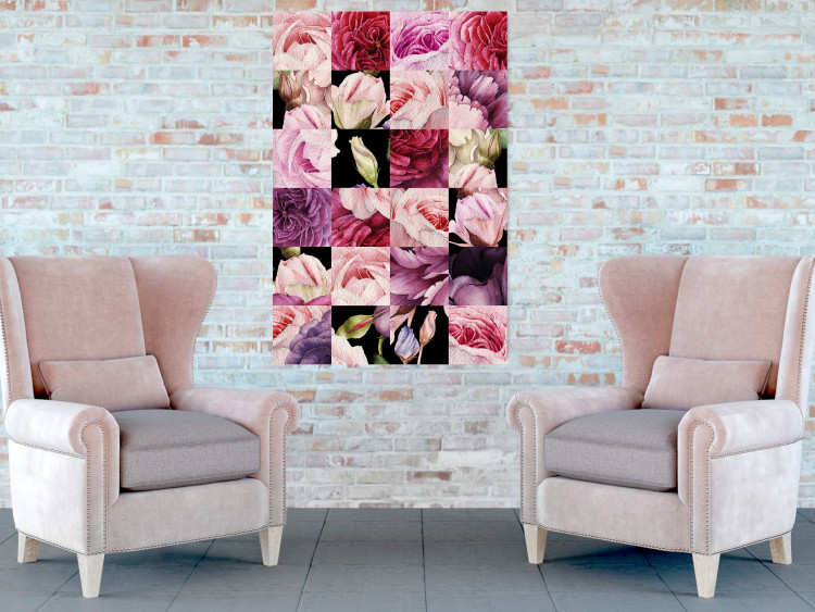 Poster Floral Collage - colorful composition full of pink-toned plants 118313 additionalImage 17