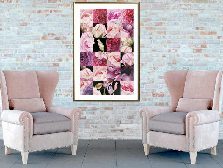 Poster Floral Collage - colorful composition full of pink-toned plants 118313 additionalImage 13
