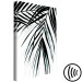 Canvas Art Print Relax under the palm - leaves of a tropical plant in a black and white minimalist style 119013 additionalThumb 6