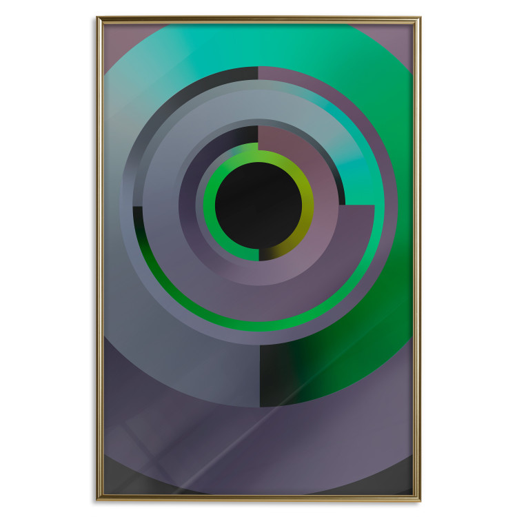 Poster Efficient System - geometric abstraction in circles in green and gray 119213 additionalImage 20