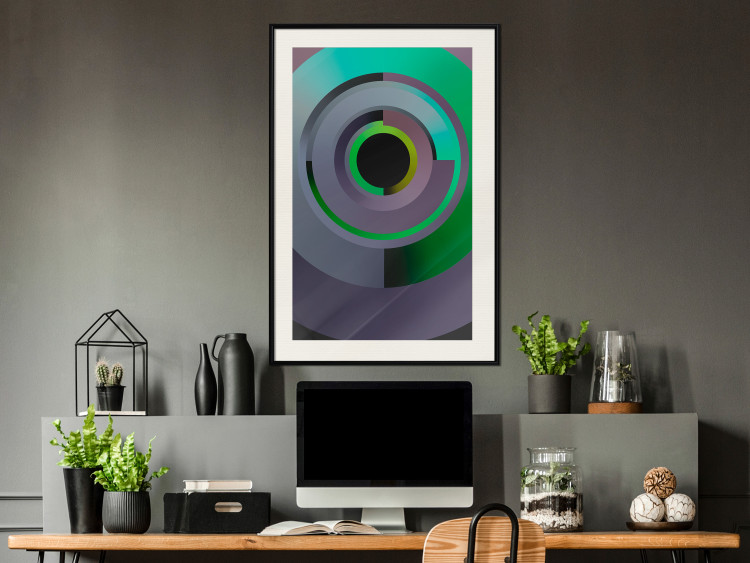 Poster Efficient System - geometric abstraction in circles in green and gray 119213 additionalImage 22
