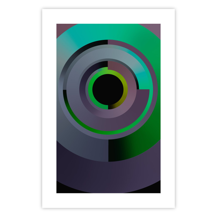 Poster Efficient System - geometric abstraction in circles in green and gray 119213 additionalImage 25