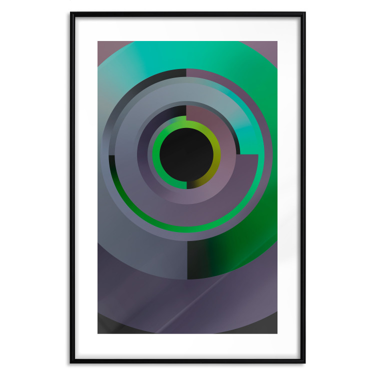 Poster Efficient System - geometric abstraction in circles in green and gray 119213 additionalImage 17