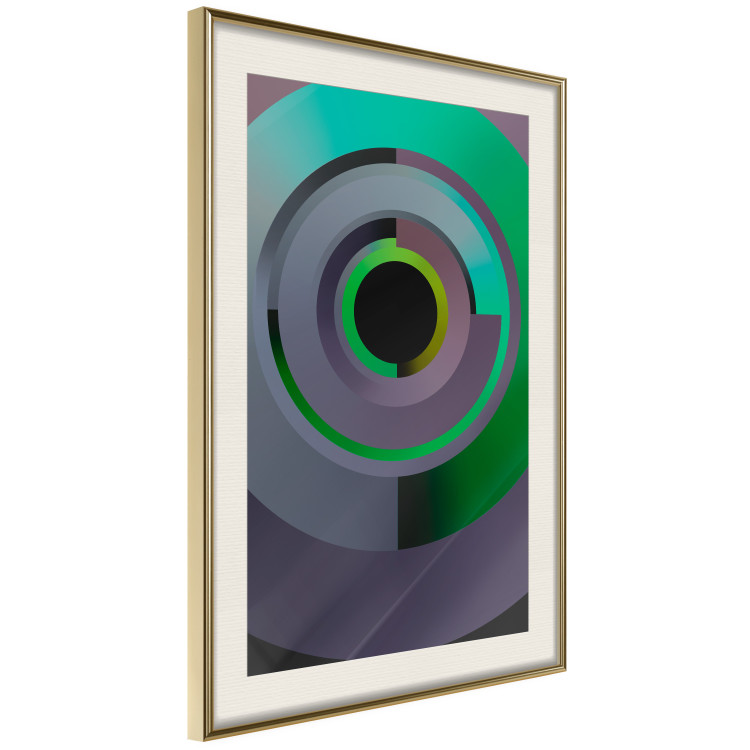 Poster Efficient System - geometric abstraction in circles in green and gray 119213 additionalImage 2
