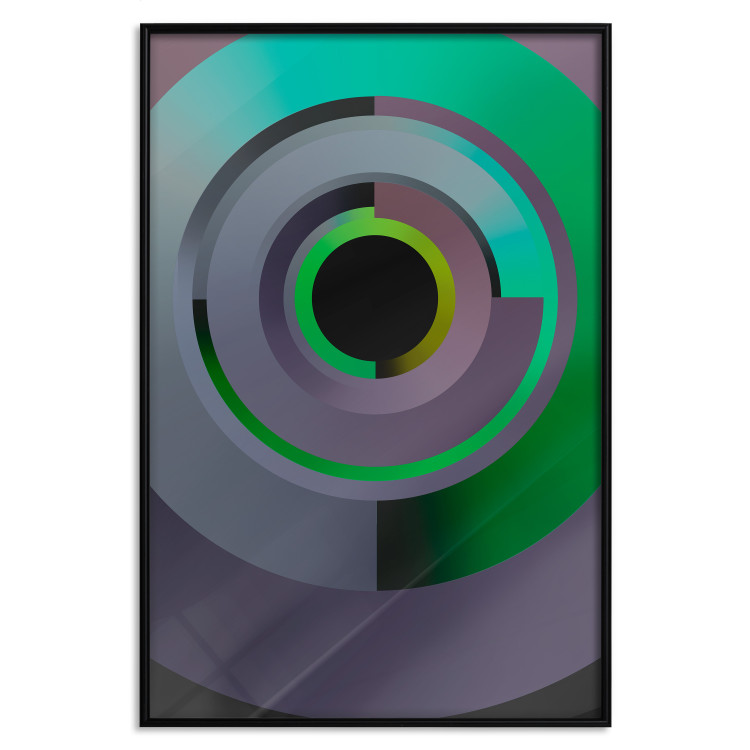 Poster Efficient System - geometric abstraction in circles in green and gray 119213 additionalImage 24