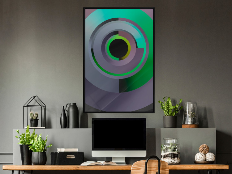 Poster Efficient System - geometric abstraction in circles in green and gray 119213 additionalImage 5