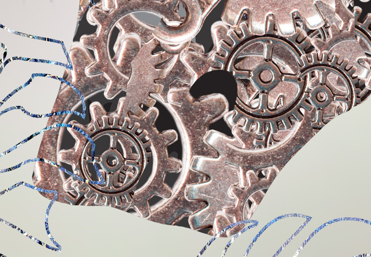 Poster Mechanism of Nature - botanical abstraction with monstera leaves and gears 121913 additionalImage 10
