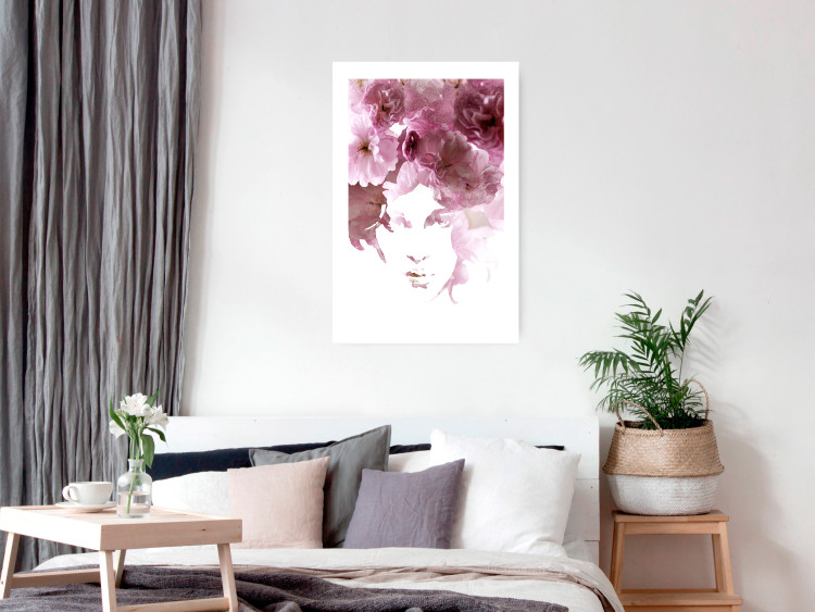 Poster Floral Gaze - whimsical portrait of a face created from flowers 123413 additionalImage 4