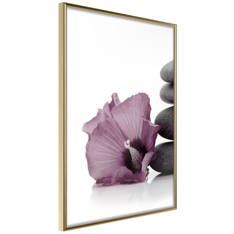 Wall Poster Stone Serenity - plant with pink flower and zen-style stones 123513 additionalImage 14