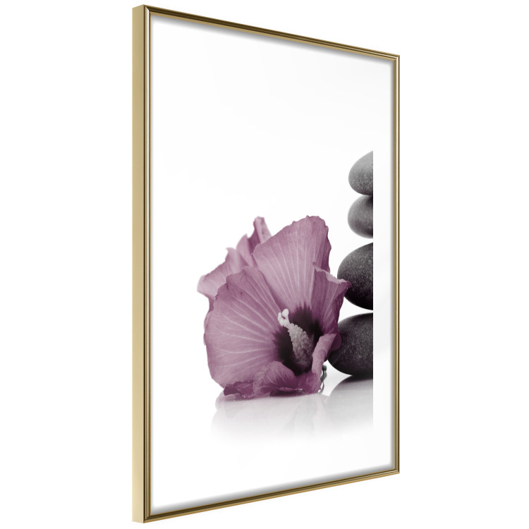Wall Poster Stone Serenity - plant with pink flower and zen-style stones 123513 additionalImage 8