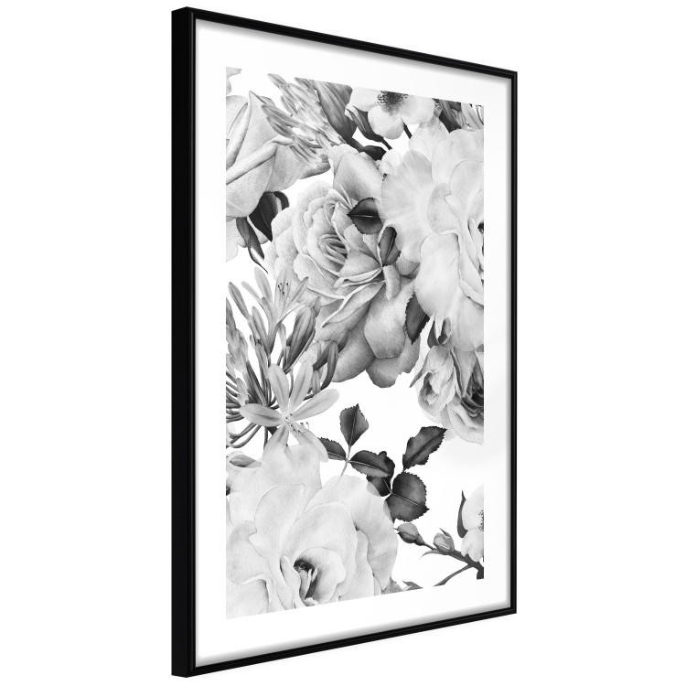 Poster Monochrome Flowers - black and white motif of flowers and leaves on white background 123813 additionalImage 11