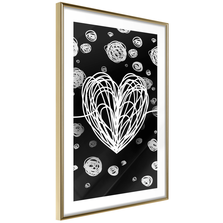 Poster Center of the Galaxy - abstract heart on a black background with white spheres 125413 additionalImage 6