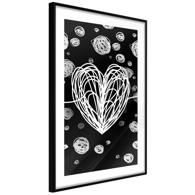 Poster Center of the Galaxy - abstract heart on a black background with white spheres 125413 additionalImage 11