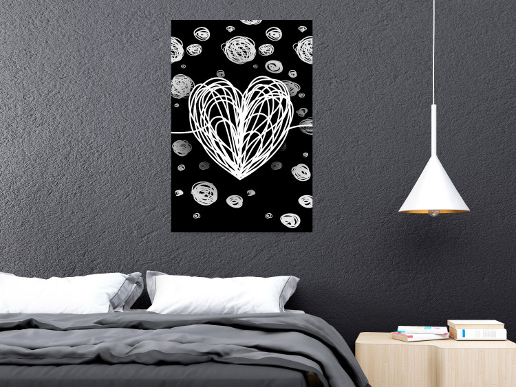 Poster Center of the Galaxy - abstract heart on a black background with white spheres 125413 additionalImage 17