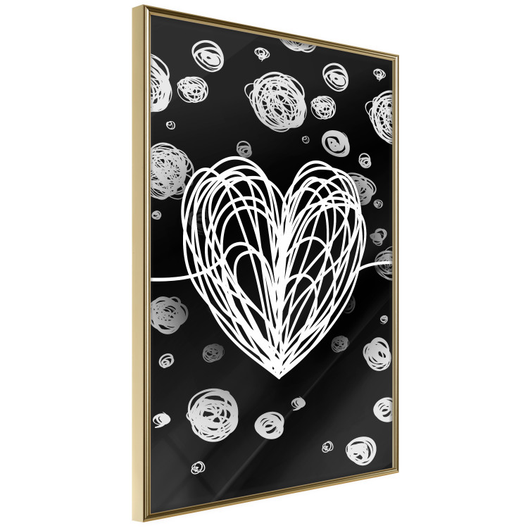 Poster Center of the Galaxy - abstract heart on a black background with white spheres 125413 additionalImage 12