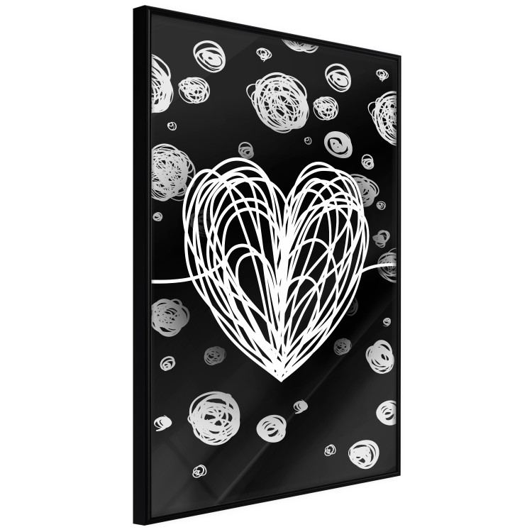 Poster Center of the Galaxy - abstract heart on a black background with white spheres 125413 additionalImage 10
