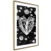 Poster Center of the Galaxy - abstract heart on a black background with white spheres 125413 additionalThumb 6