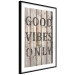 Wall Poster Retro: Good Vibes Only - English text on a background of wooden planks 125713 additionalThumb 2
