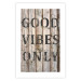Wall Poster Retro: Good Vibes Only - English text on a background of wooden planks 125713 additionalThumb 19