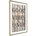 Wall Poster Retro: Good Vibes Only - English text on a background of wooden planks 125713 additionalThumb 12