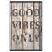 Wall Poster Retro: Good Vibes Only - English text on a background of wooden planks 125713 additionalThumb 24