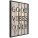Wall Poster Retro: Good Vibes Only - English text on a background of wooden planks 125713 additionalThumb 3