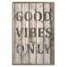 Wall Poster Retro: Good Vibes Only - English text on a background of wooden planks 125713 additionalThumb 16