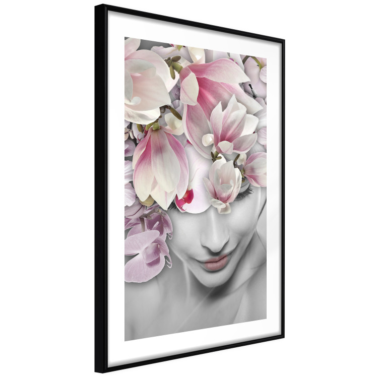 Wall Poster Lady Spring - woman with pink flowers in an abstract motif 127213 additionalImage 8