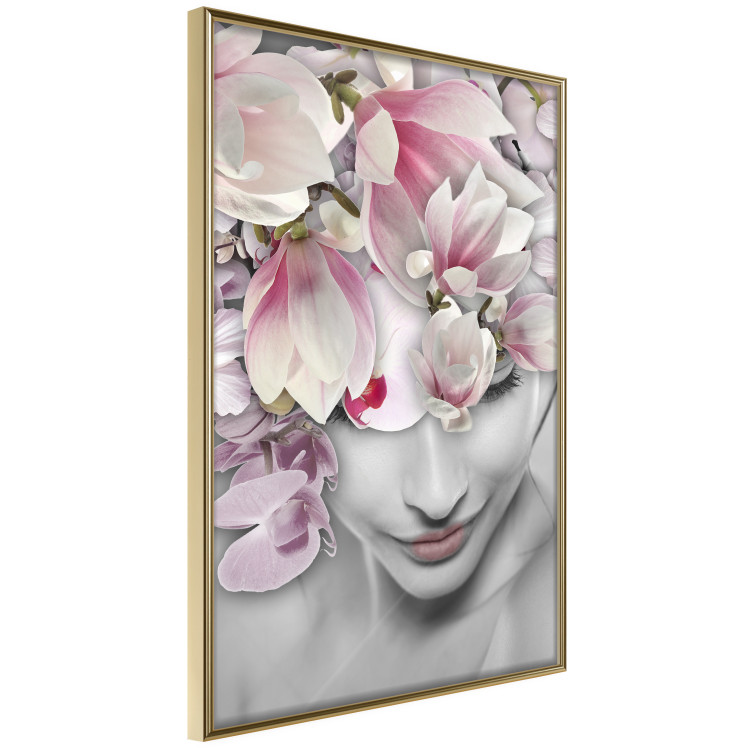 Wall Poster Lady Spring - woman with pink flowers in an abstract motif 127213 additionalImage 14