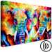 Canvas Pair of Elephants (1-part) wide - colorful abstraction full of love 127313 additionalThumb 6