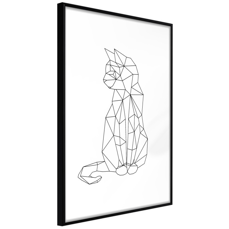 Poster Geometric Cat - abstract line art of an animal on a white background 128613 additionalImage 3