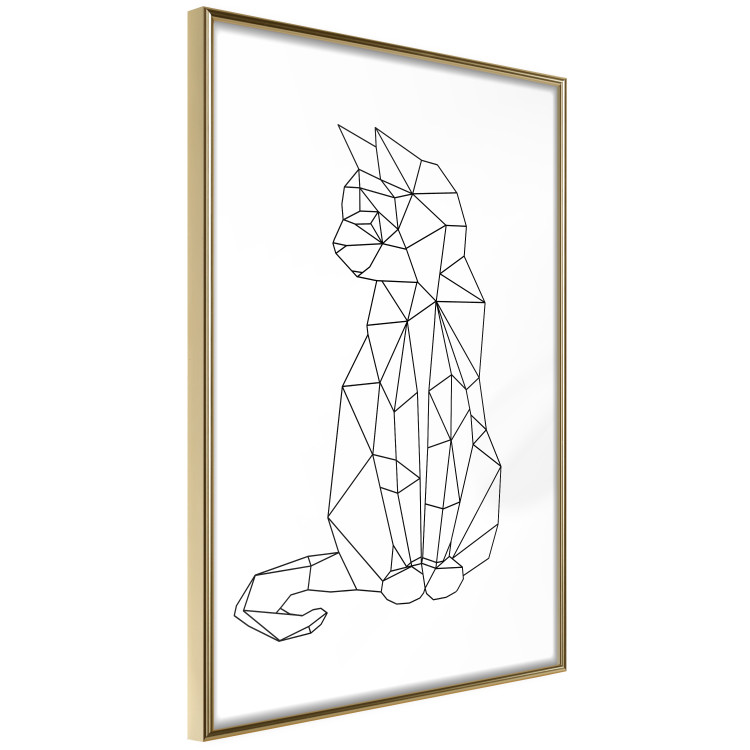 Poster Geometric Cat - abstract line art of an animal on a white background 128613 additionalImage 12