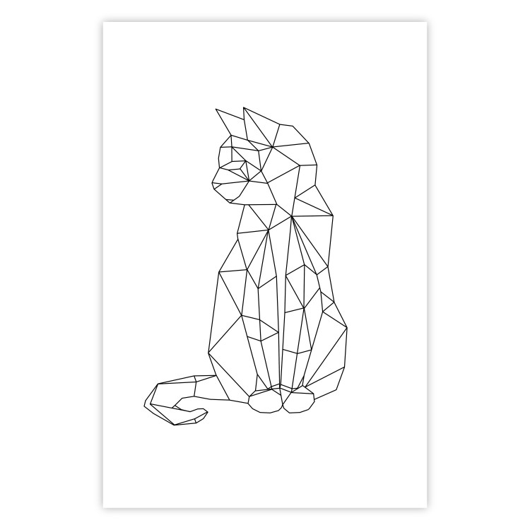 Poster Geometric Cat - abstract line art of an animal on a white background 128613 additionalImage 19