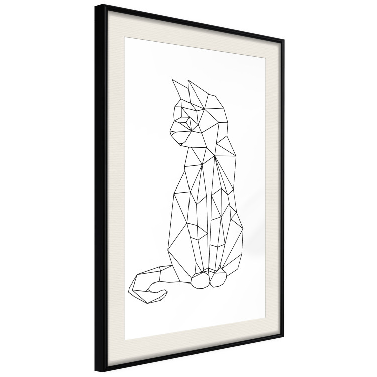 Poster Geometric Cat - abstract line art of an animal on a white background 128613 additionalImage 4