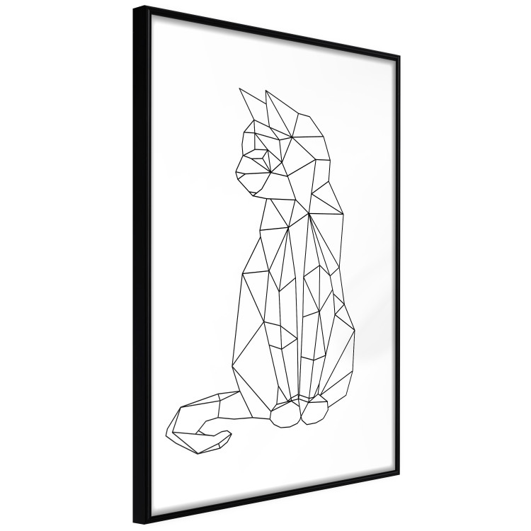 Poster Geometric Cat - abstract line art of an animal on a white background 128613 additionalImage 11