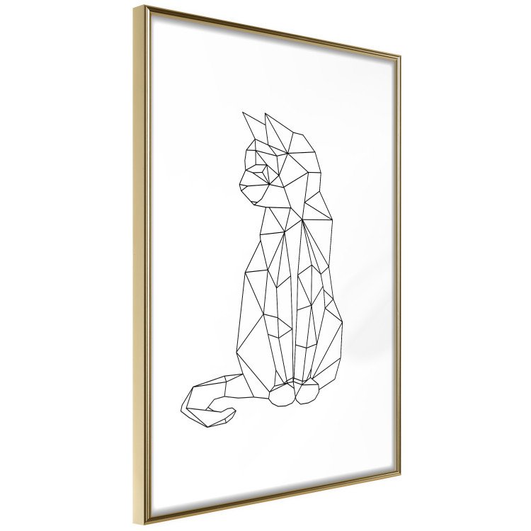 Poster Geometric Cat - abstract line art of an animal on a white background 128613 additionalImage 8