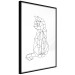 Poster Geometric Cat - abstract line art of an animal on a white background 128613 additionalThumb 2