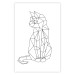Poster Geometric Cat - abstract line art of an animal on a white background 128613
