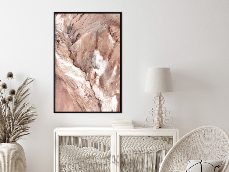 Poster Meanders - composition of abstract landscape of cracked light rocks 129513 additionalImage 4