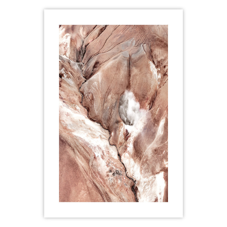 Poster Meanders - composition of abstract landscape of cracked light rocks 129513 additionalImage 15
